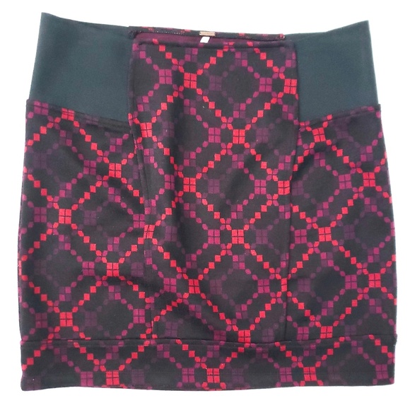 Free People Geometric Knit Mini Pencil Skirt - Picture 1 of 6